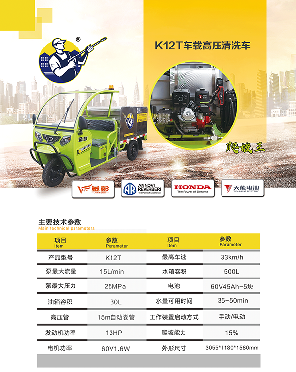 K12T车载城关高压清洗车